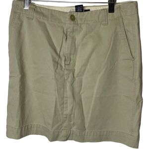 Gap Clean Cut Skirt Women 6 Khaki Beige High Waist Above Knee Mini Casual Modern